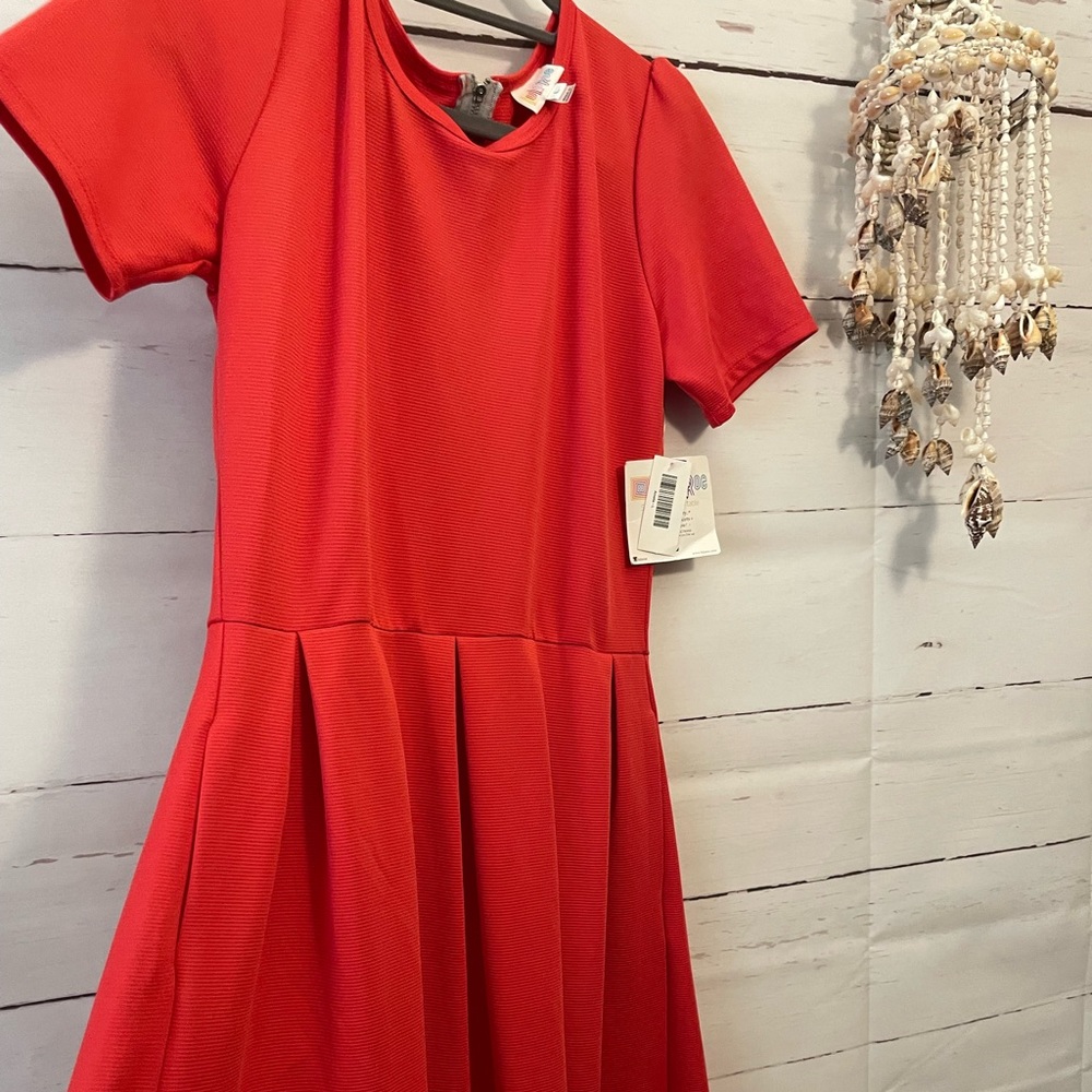 BNWT Lularoe Amelia Solid Red Dress